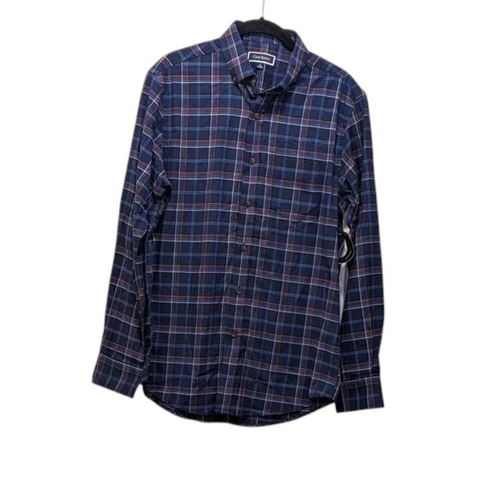 Club Room Men's Regular Fit Brushed Plaid Shirt NWT